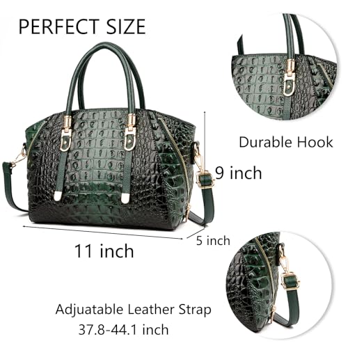 Image of Trendy Crocodile Handbags for Women: Large Capacity Leather Handbag Crossbody Bags with Shoulder Strap Ideal Choice