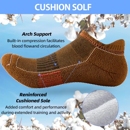 Image of ATBITER Women's Ankle Socks Cushioned Running Athletic No Show Socks-6Pairs