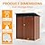 Zynfylus Brown 5x3 FT Outdoor Storage Shed, Metal Garden Shed with Lockable Door & Sloping Roof, All-Weather Tool Shed for Backyard, Patio, Lawn