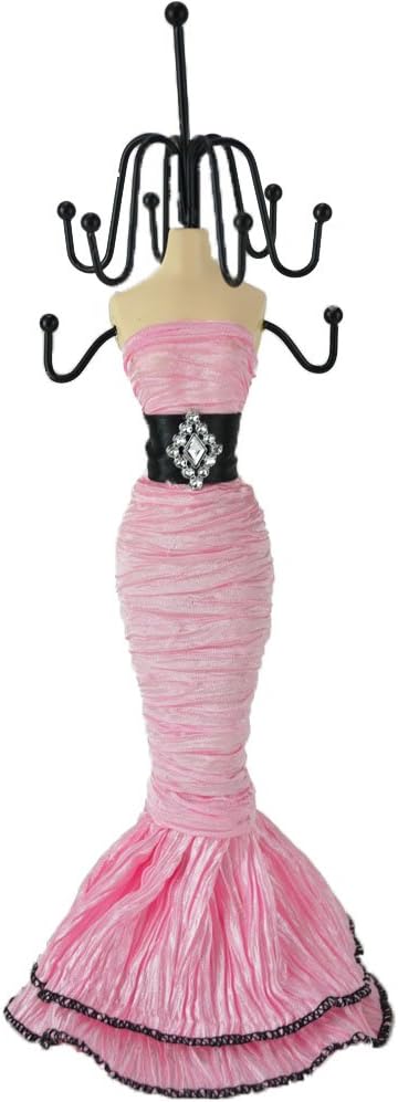 Sexy Mannequin Elegant Dress Jewelry Earring Necklace Stand Display Holder H1002 (Pink)