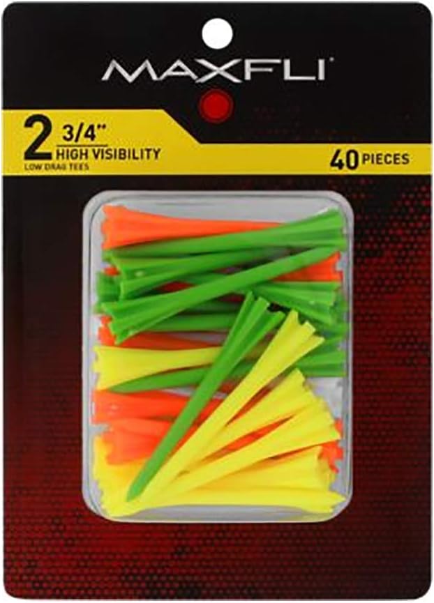 Maxfli Pronged 2.75'' High-Visibility Golf Tees - 40-Pack