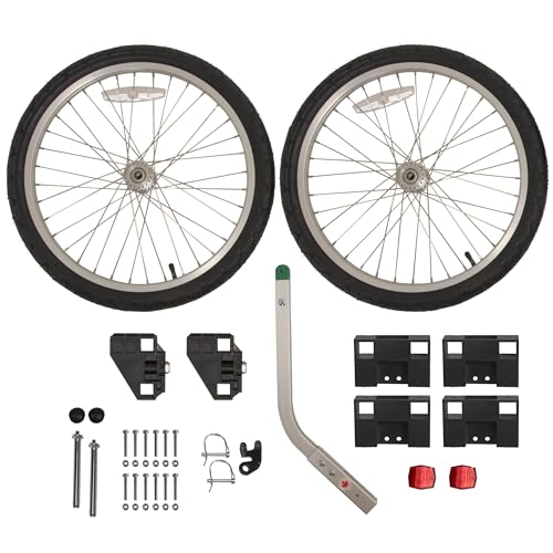 WIKE DIY Flatbed Bike Trailer Kit - DIY Cargo Bicycle Trailer, Frame Material not Included: Includes Wheels, towbar, Corner connectors, Bike Hitch, Nuts + Bolts. - max Finished Size: 36" x 72"