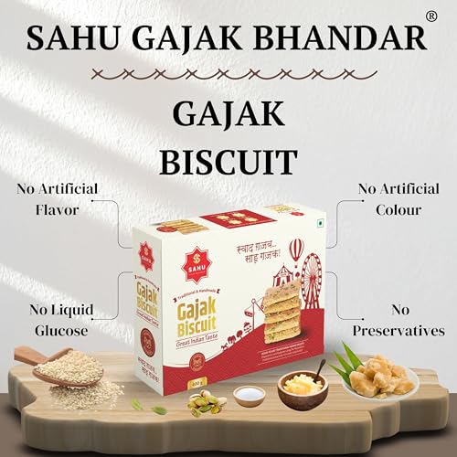 Image of SAHU GAJAK BHANDAR Khasta Gazak 400 g | Sesame Jaggery Chikki, Til Gajak, Traditional Indian Sweet