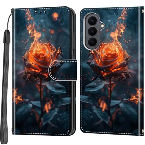 Coque en cuir Samsung S26 Plus premium à rabat magnétique et dragonne de maintien finitions flamme