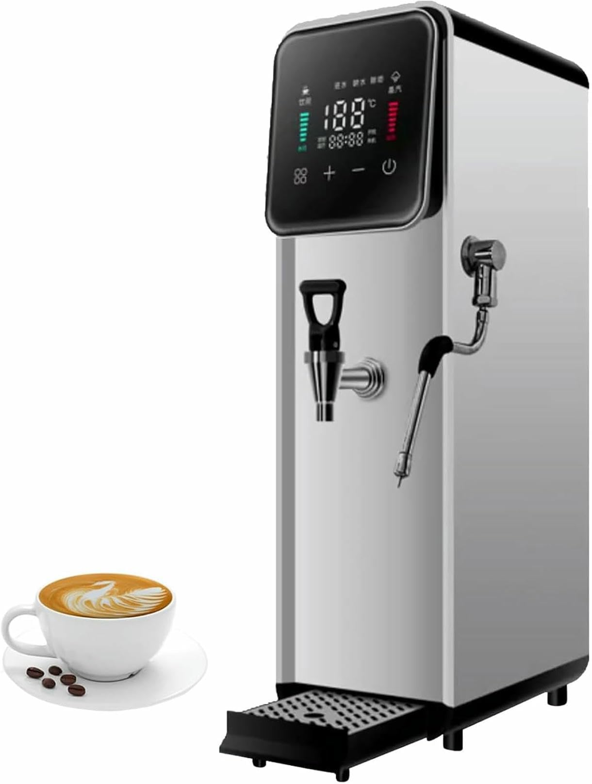 Espumador de Leche Comercial de 50 l: máquina eléctrica Totalmente automática para espumar Leche a Vapor y hervir Agua para cafés, restaurantes y cafeterías. Profesional de Alta ca,