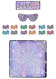 HENBRANDT Stick the Spider on the Web 14 Piece Halloween Party Game for Boys and Girls Unisex Toys Spooky Party Games for Kids Trick or Treat Halloween Activity Game, Purple, 41 x 41 cm (V51 826)