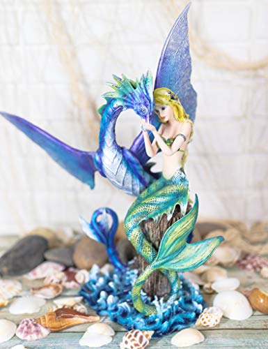 Estatua Decorativa Sirena con Dragón 12 pulgadas miniatura 2