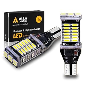 Alla Lighting 912 921 LED Bulbs for Back-up Reverse Lights, 6000K Xenon White CAN-BUS 4014 30-SMD T10 T15 906 W16W 921K 922, 360Â° Light Backup, Cargo Lights Replacement, Extremely Super Bright
