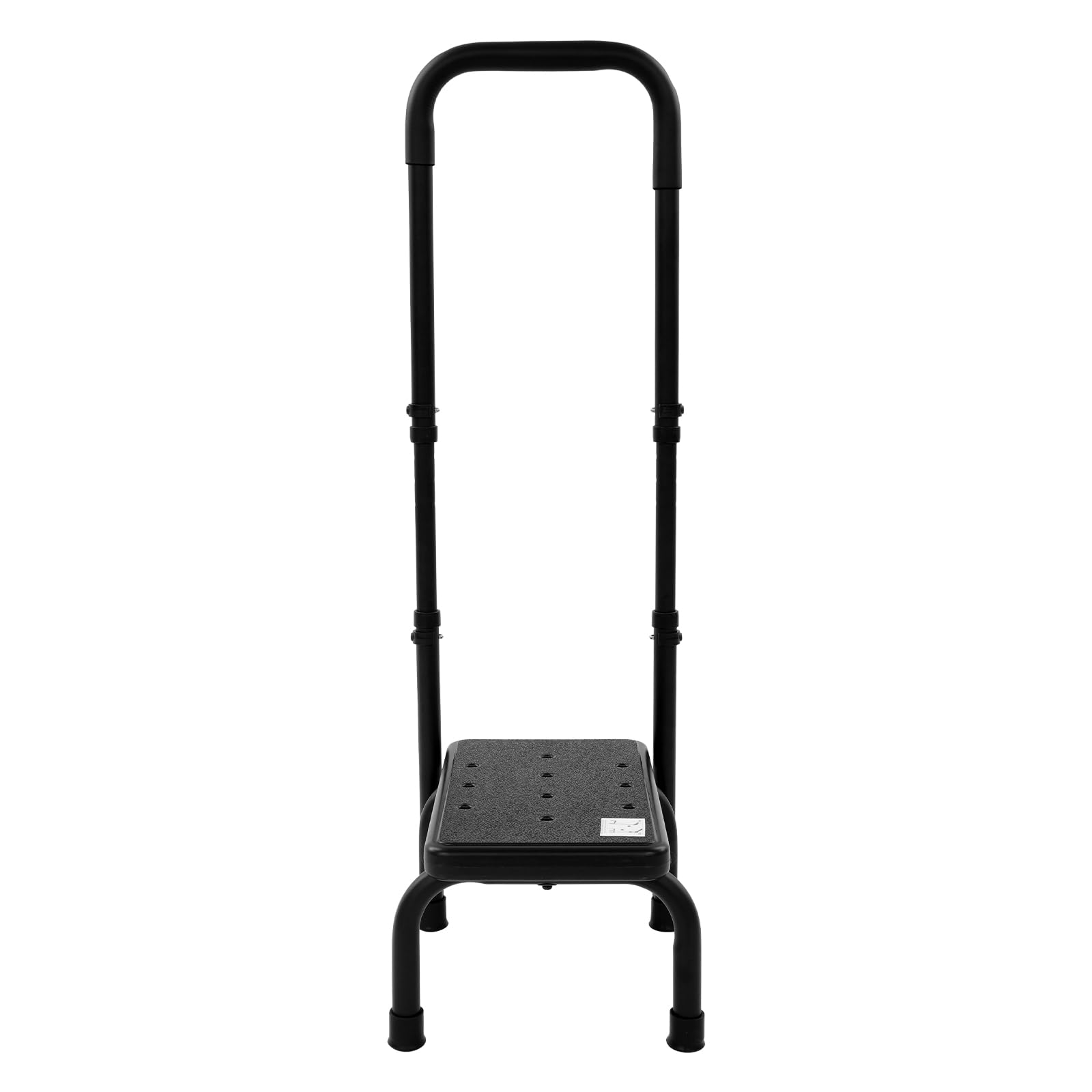 Haushaltstritt rutschfest Tritthocker Trittstufe mit höhenverstellbarem Griff Badewannenstufe Fußhocker Tragkraft 136kg für Küchen, Bädern, Schlafzimmern, Garagen (schwarz)