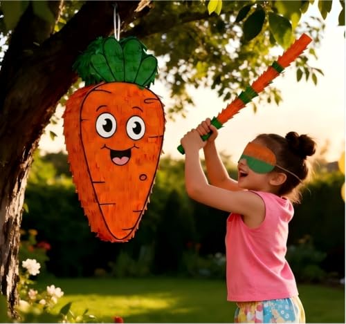 Forenee Carrot Piñata - Pinata Set with Blindfold and Stick by forenee - Used condition - Image 6