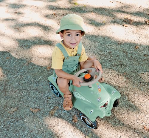 BIG Bobby Car Classic Green Sea - Rutschauto ab 1 Jahr im bunten Meeres-Design mit grauem Sicherheits-Lenkrad und Hupe, für Kinder von 1-5 Jahre (bis 50 kg), salbei mit Aufklebern – Bild 6