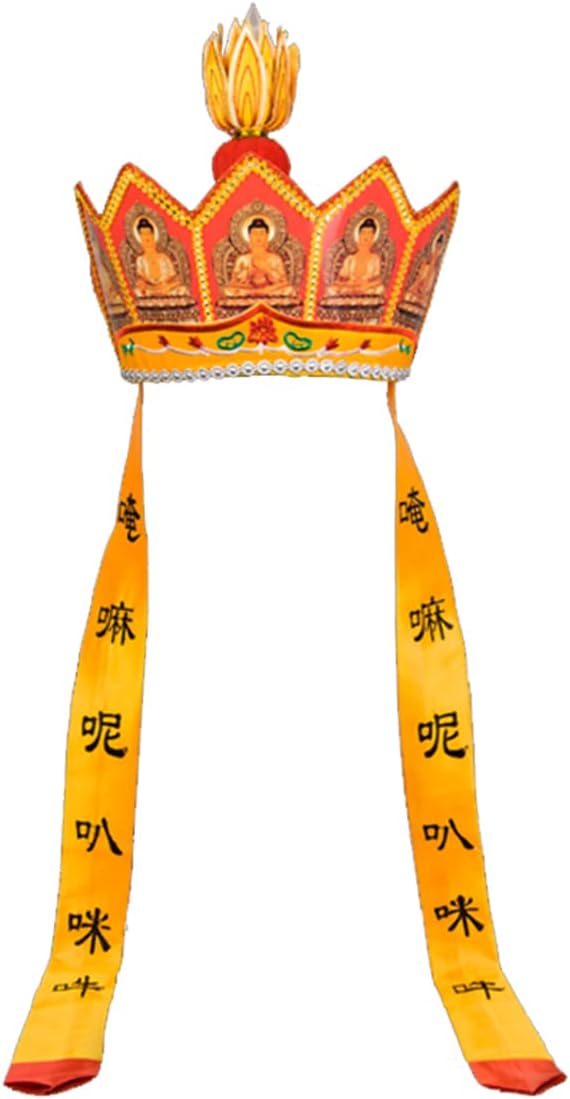 Chinese Style Five Buddha Hat/Monk Hat/Buddhist Hat/Monk's Cap for Perform Religious Rite