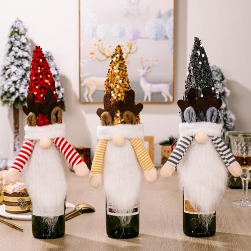 Juego de botellas de vino tinto de Navidad de diseño creativo 2