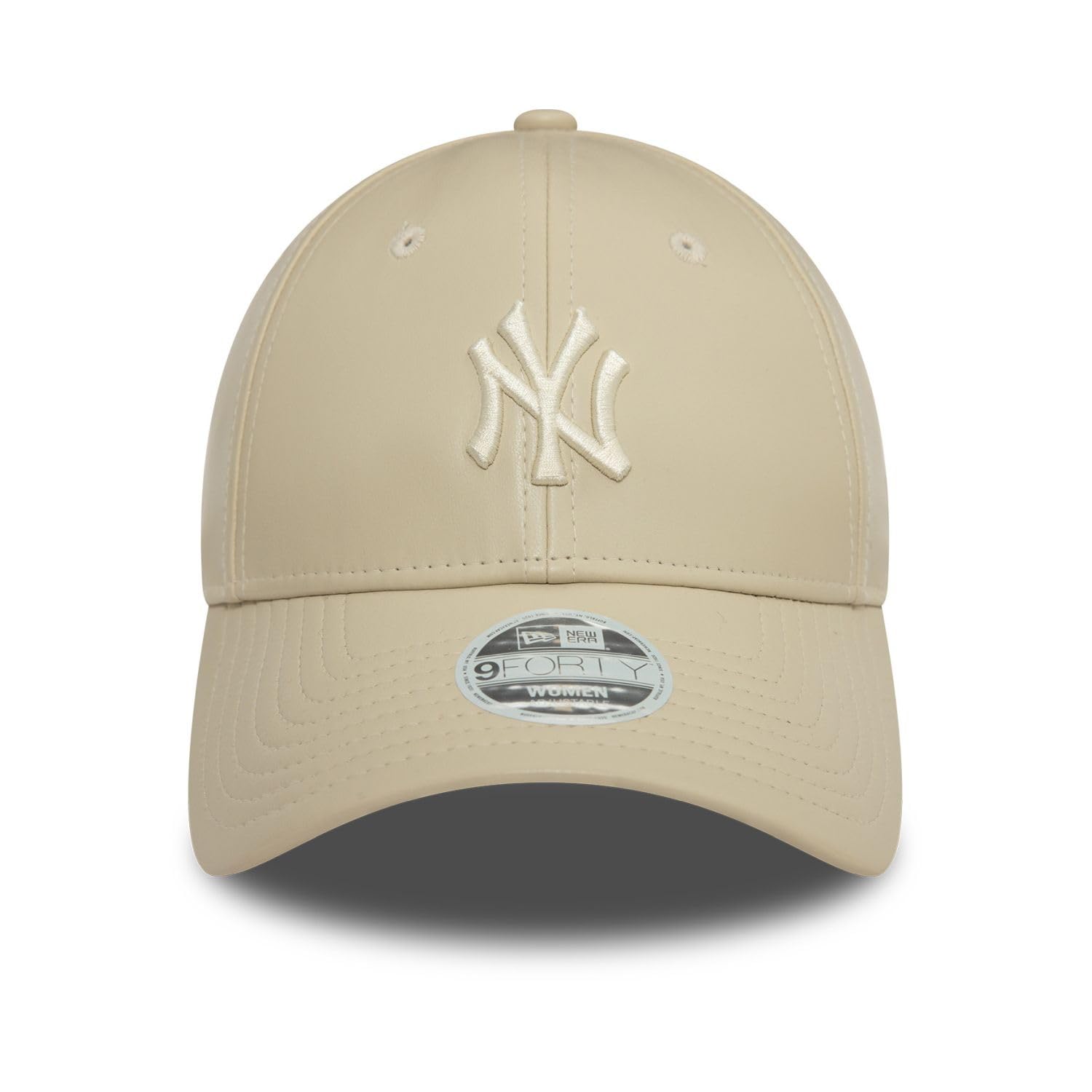 New Era 9Forty Womens Cap - Leatherette NY Yankees Beige - Image 2
