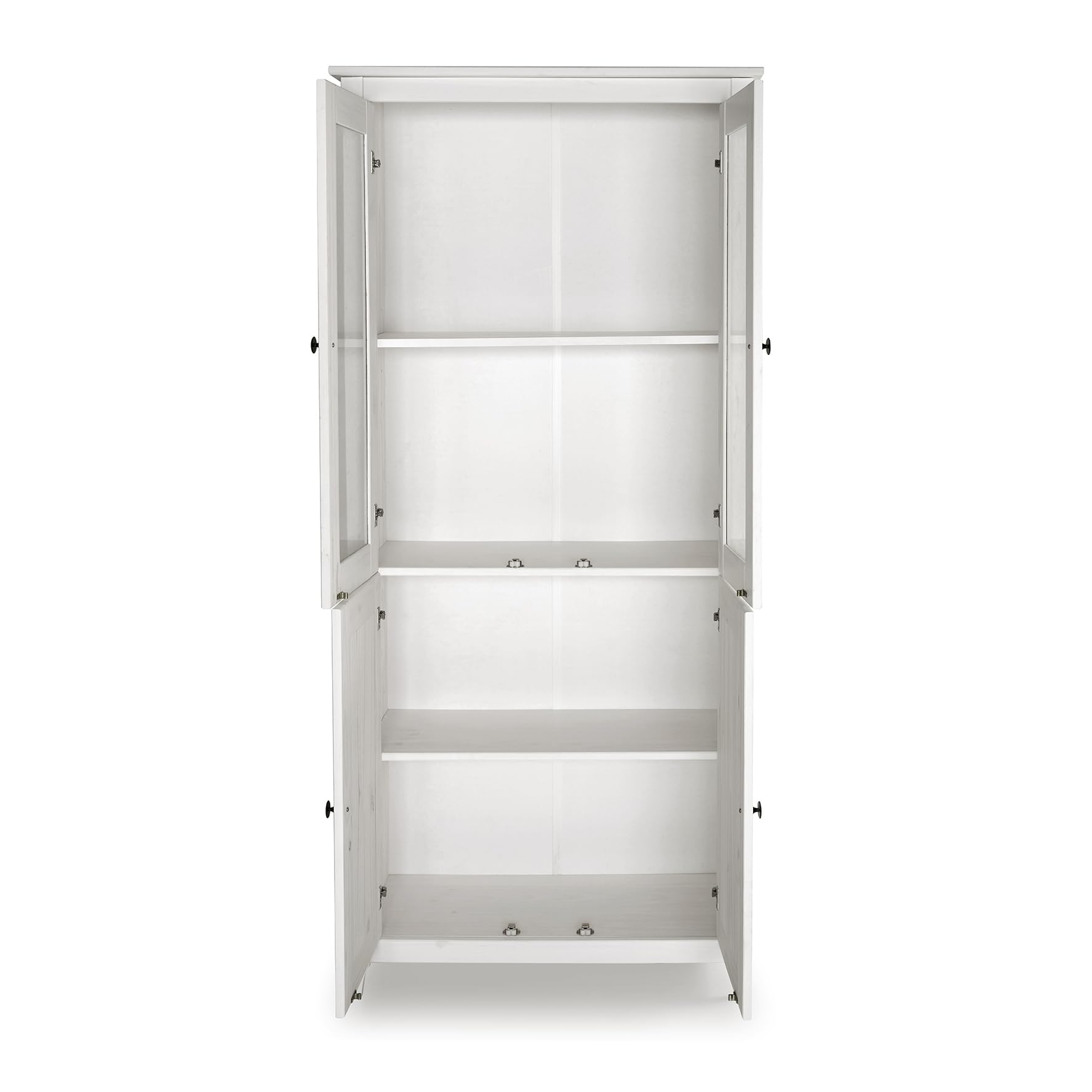 Buyqualia - Vitrina OSMA, 2 Puertas + 2 Puertas. 180x81x35, Blanco Abierto