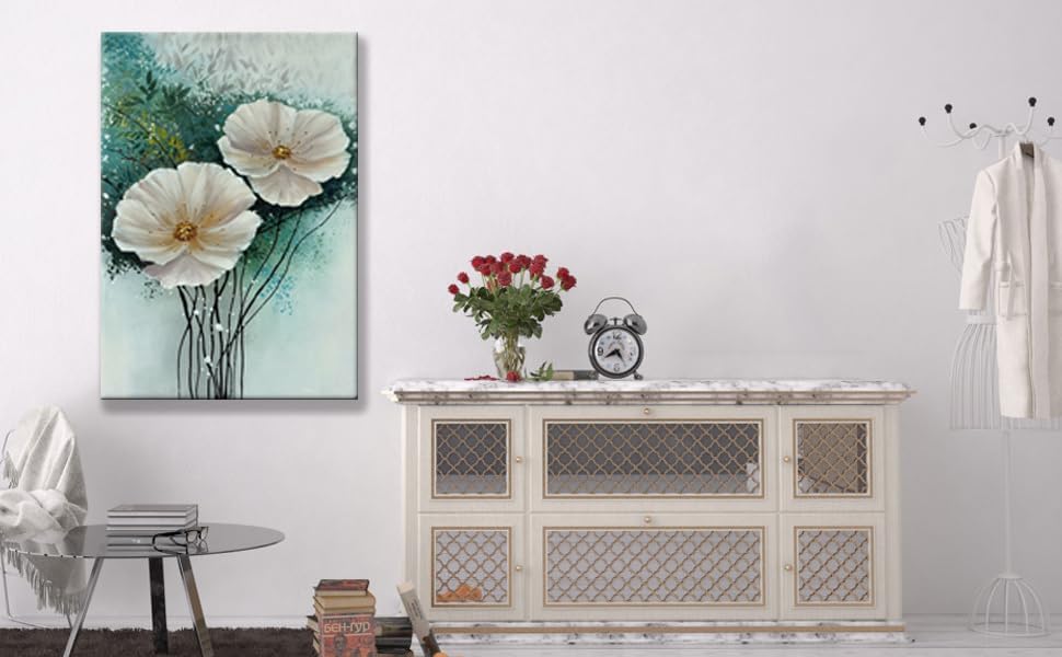 Miniatura 7 de yao or miao Pinturas hechas a mano con purpurina para pared, 28 x 40 pulgadas, arte de pared de playa pintado con grava y piedras, obra de arte