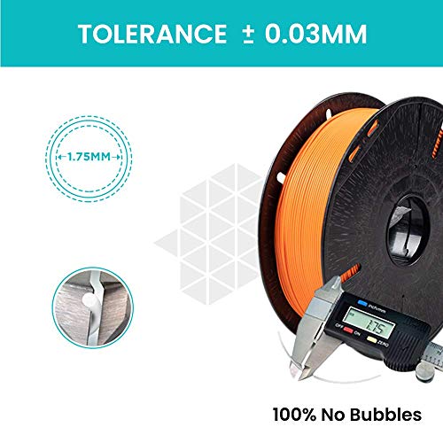 Image of Tesseract Premium PLA + 1.75mm 3D Printing Filament | Dimensional Accuracy + /- 0.03mm | Compatible with Most FDM Printers | 1 KG 3D Printer Filament - PLA Orange (Quantity 1)