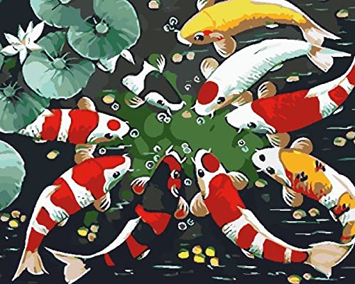 Broderie point de croix pré-imprimé poisson canevas DIY facile 40x50