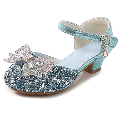 Toddler/Little Girls Low Heel Dress Pump Rhinestone Sandals Glitter Mary Jane Princess Flower Wedding Party Dress Shoes