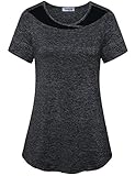 Vindery Yoga Tunic, Workout Tees for Women Loose Fit Short Sleeve Active Running Shirts Plus Size...