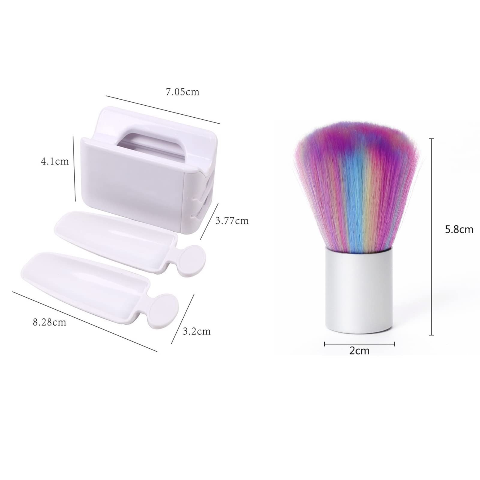 Nail Dipping Powder Recycling Tray System- 2pcs French Nail Dip Container Dip Powder Box and Colorful Soft Nail Art Dust Remover Brushes for Nail Art Manicure Cleaning Makeup Tool - Image 4