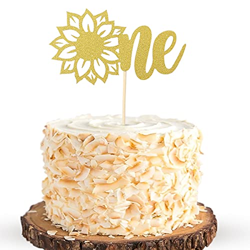 Gold Glitter One Cake Topper - Happy 1St Birthday Anniversary Cake Decoration, First Birthday Party Smash Cake Topper, Photo Booth Props #TOP7