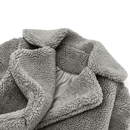 Moonker Baby Girls Faux Fur Jacket Long Teddy Coat Toddler Trench Coat Fuzzy Fleece Jacket Long Winter Coat3