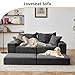 Modular Sectional Loveaeat Cloud Sofa, Boneless Couch with Non Slip Base, Cozy Sleeper Sofa for Customizable Living Spaces, Modern Modular Couch with L-Shape Chaise, Deep Seat & No Assembly, Grey