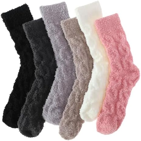 Fluffy Fuzzy Socks Gifts for Women,Winter Cozy Soft Warm Plush So...