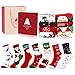 Produktbild Emooqi Weihnachtssocken, Weihnachten Socken Festliche Socken Baumwollsocken Wollesocken Super Warm Socken für Geschenk mit Exquisite Geschenkbox & Geschenktüte