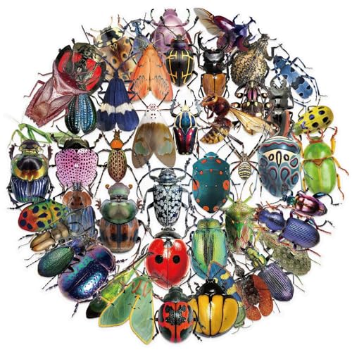 Image of 50PCS Cartoon Insects Stickers Aesthetic PET Transparent Insect Decal Waterproof Decorative Decals for Scrapbook DIY Crafts Album Bullet Journal Planner Water Bottles Laptop Phone (Insect)