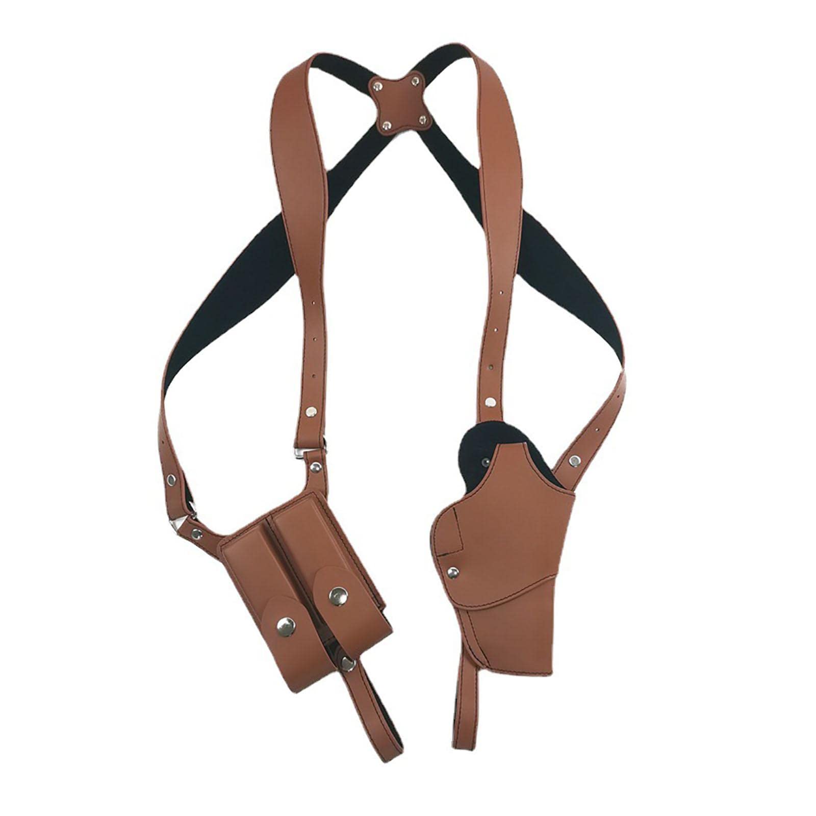 ZHAOX Tactical pistol bag with double-column jackets, shoulders, underarms, 92-style stealth quick-draw holster Brown