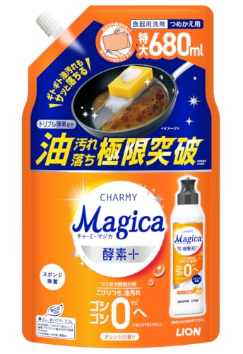 CHARMY Magica チャーミーマジカ 酵素+(プラス) オレンジの香り 食器用洗剤 つめかえ用680ml×6個