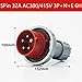 IEC 60309 Waterproof Industrial Connector Plug 5Pin 32A 380V-415V 3P+E+N 6H IP67 Male Power Connecting for Aviation and Industry