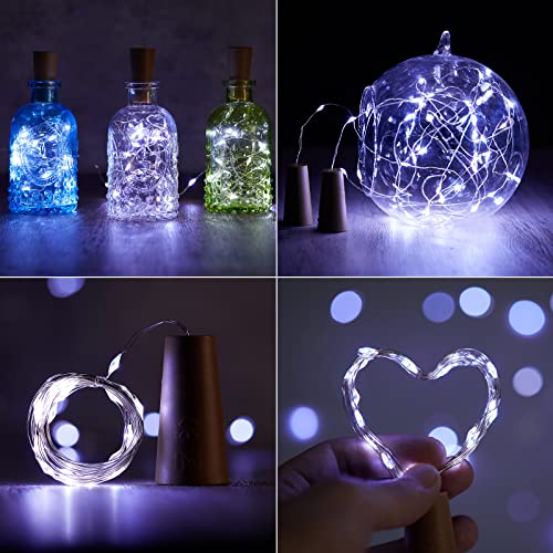 Image of Brightown 10 Pack Wine Bottle Lights with Cork, White