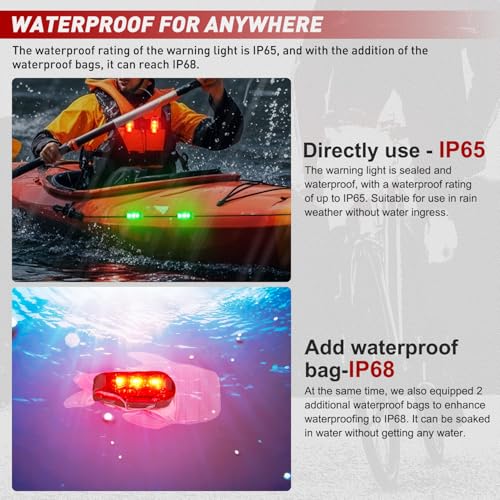 Image of Nilight LED Safety Light 4PCS Red Green Marine Navigation Bike Tail Lights Three Modes Waterproof Reflective Gear Clip On Flash Strobe Indicator Lamp for Night Boating Fishing Cycling Jogging