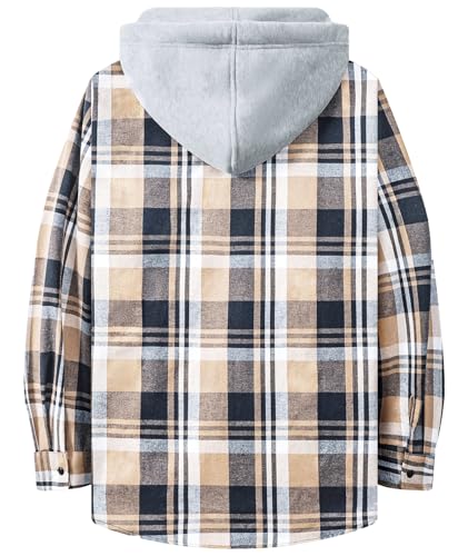 5 Pack Men's Flannel Shirt Plaid Hoodie Fall Casual Button Down Shirt Jackets Long Sleeve Stylish Hooded with Pocket2