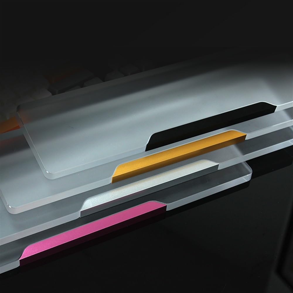 Custom Keyboard Wrist Rest, Metal + Acrylic Transparent Ergonomic Wrist Pad for Mechanical Keyboard (Color : Black, Size : TKL)
