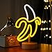 Banana Neon Sign Light, WIOSOUL Banana LED Light with Base for Table Decor LED Lamp USB/Battery Powered Fruit Neon Art Sign for Man Cave Birthday Party Wedding Cafe Bar