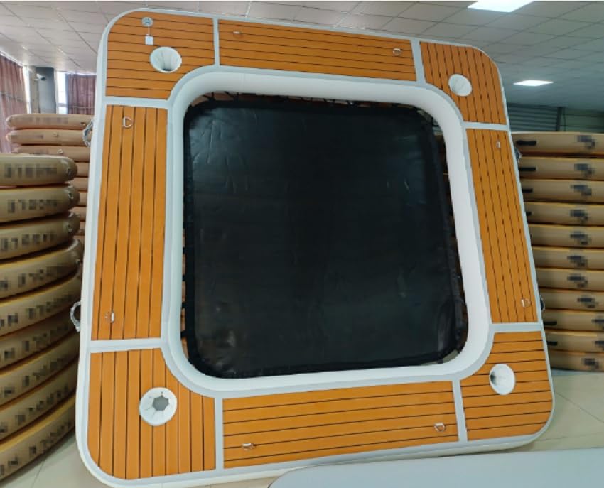 Inflatable Floating Platform Water Hammock with Cup Holder W/Mesh for Yacht Boat