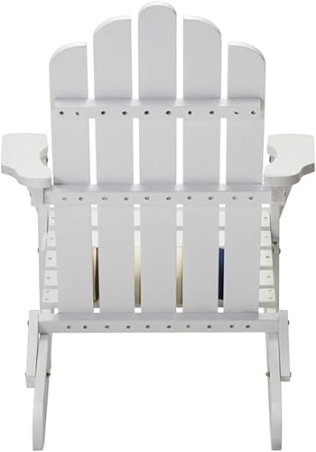 Miniatura 5 de Juego de 4 sillas Adirondack de madera blanca plegables para patio al aire libre, porche, césped, piscina, patio, jardín, hoguera, resistente