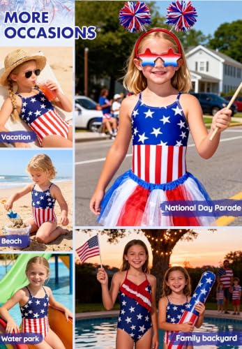 Image of Zando Toddler Swimsuit Girl Size 6M-8Y - Cute Ruffle Sling Adjustable Baby Girl Bathing Suit Kids Swimwear for Beach Wear