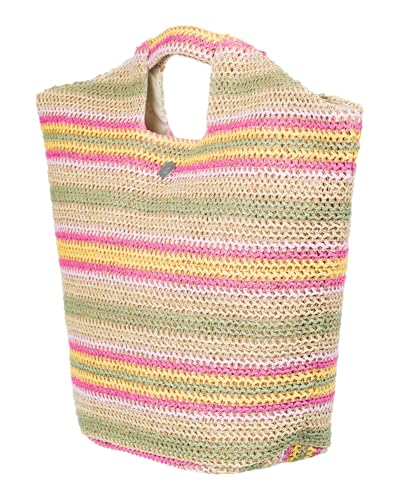 Image of Roxy Women's Beach Tote Bag | Travel | Vacation | Straw | Lightweight | Breathable, Coco Pearl - Natural Banana