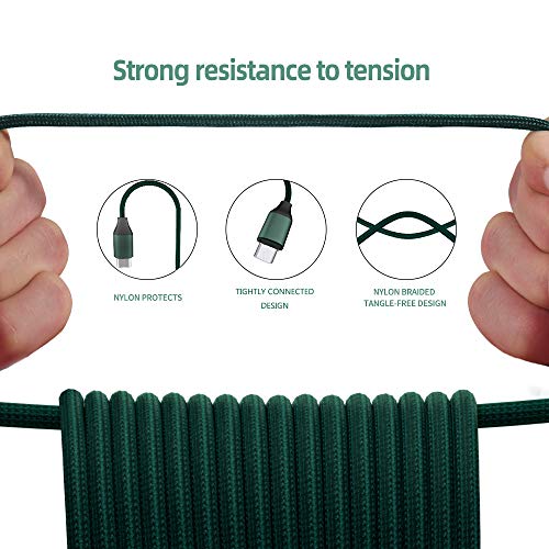 Tpltech Ps4 Controller Charging Cable, ［2Pack-15Ft］Micro Usb 2.0 Nylon Braided Fast Charger Cord, High Speed Data Sync Charge Cable For Playstation 4, Xbox One S/X Controller, Android Phone, Green #TOP3