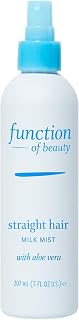 FUNCTION OF BEAUTY Customizable Leave-In Milk Mist for Straight Hair, 7 oz - Leave In Conditioner With Aloe Vera, Sulfate-Free, Infuses Hydration for Weightless Shine