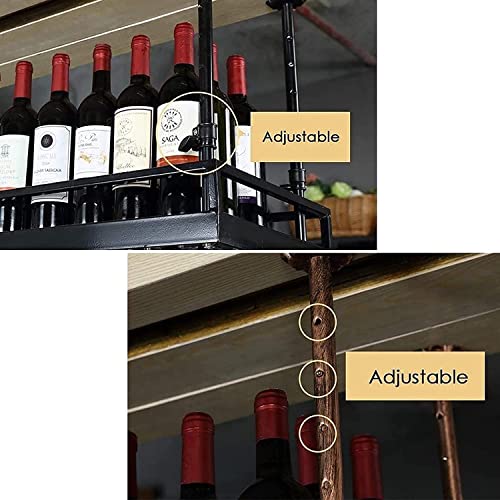 Dvtel Ceiling Wine Rack, Adjustable Height, Iron Hanging Wine Bottle Rack, Decorative Ceiling Cup Rack, Used In Bars, Restaurants, Kitchens (Size : 80Cm) #TOP2
