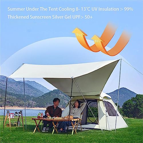 Carpa automática para camping 5-8 personas blanca miniatura 6