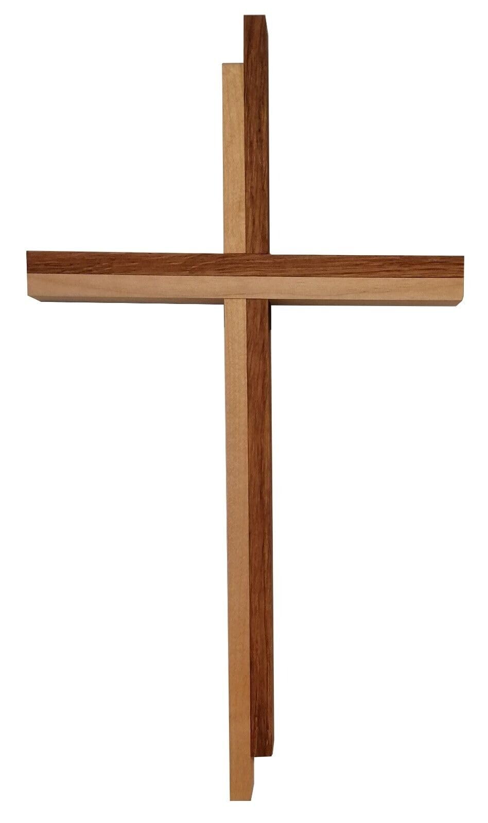 Crocifisso In Legno Di Faggio Kaltner - 35 Cm, Design Moderno, Idea Regalo