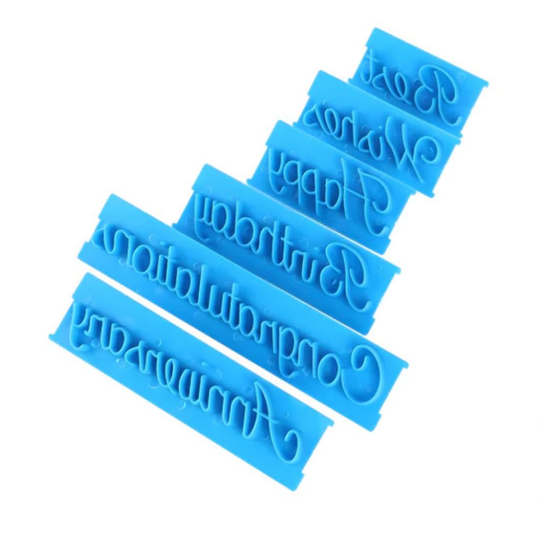 Cake Decor Celebration Message Fondant Embosser & Cutter Set, Happy Birthday, Anniversary, Congratulations & Best Wishes Lettering Stamp for Cake Decoration-image-20