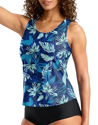 Image of G Gradual Tankini Tops for Women High Neck Swimsuits Swim Top Modest Bathing Suit Swimwear Tank Top only No Bottom